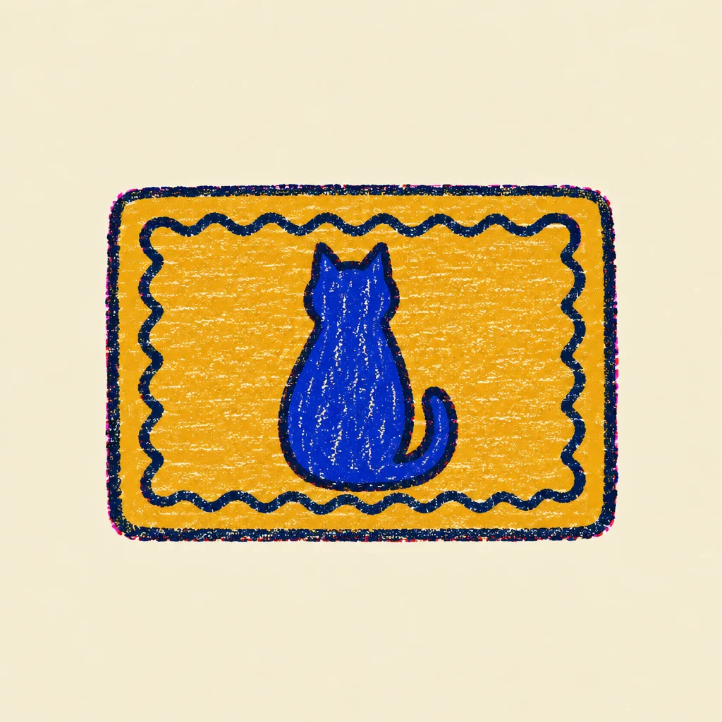 Black cat welcome mat