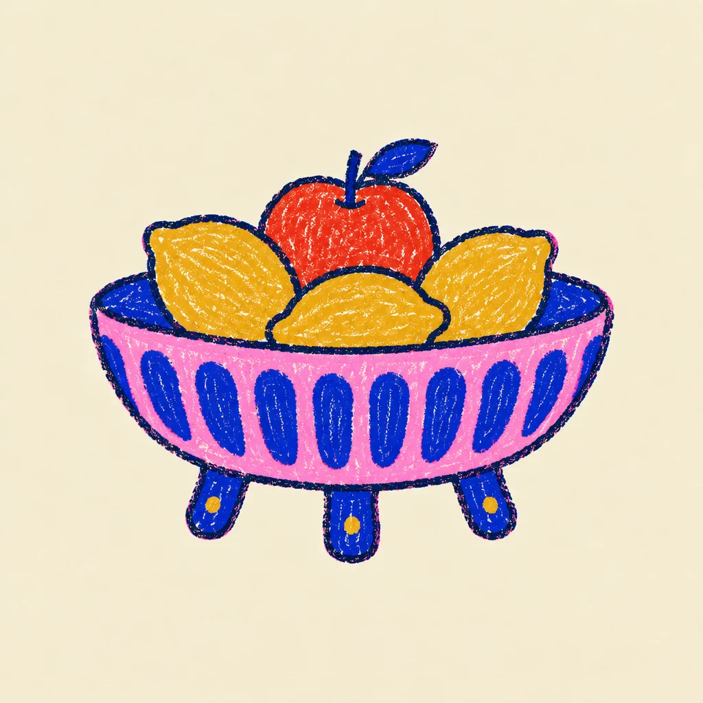 Three-leg ceramic fruit bowl